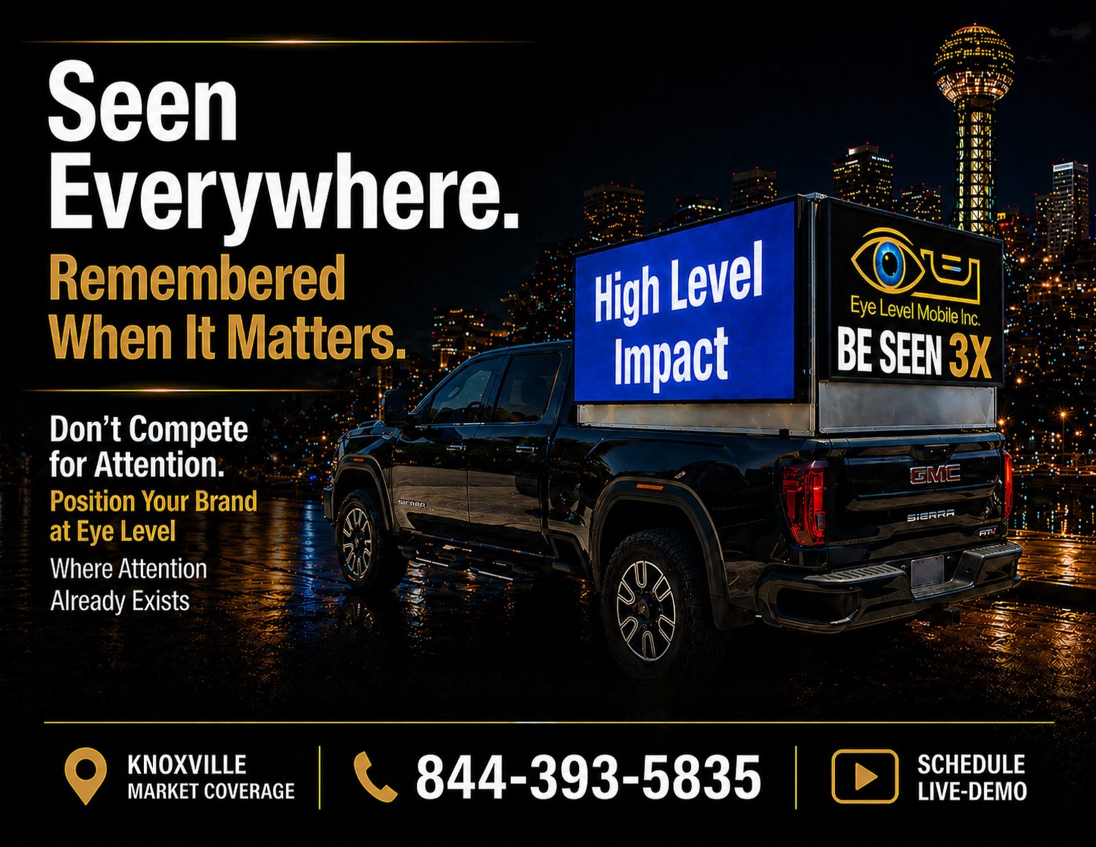 Eye Level Mobile digital advertising truck in Knoxville